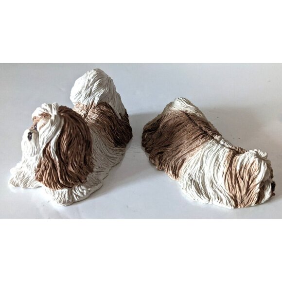 Lot Of 2 Shin Tzu Mini Dog Figurine Sandicast Sandra Brue Artist Signed Vintage - Picture 2 of 9
